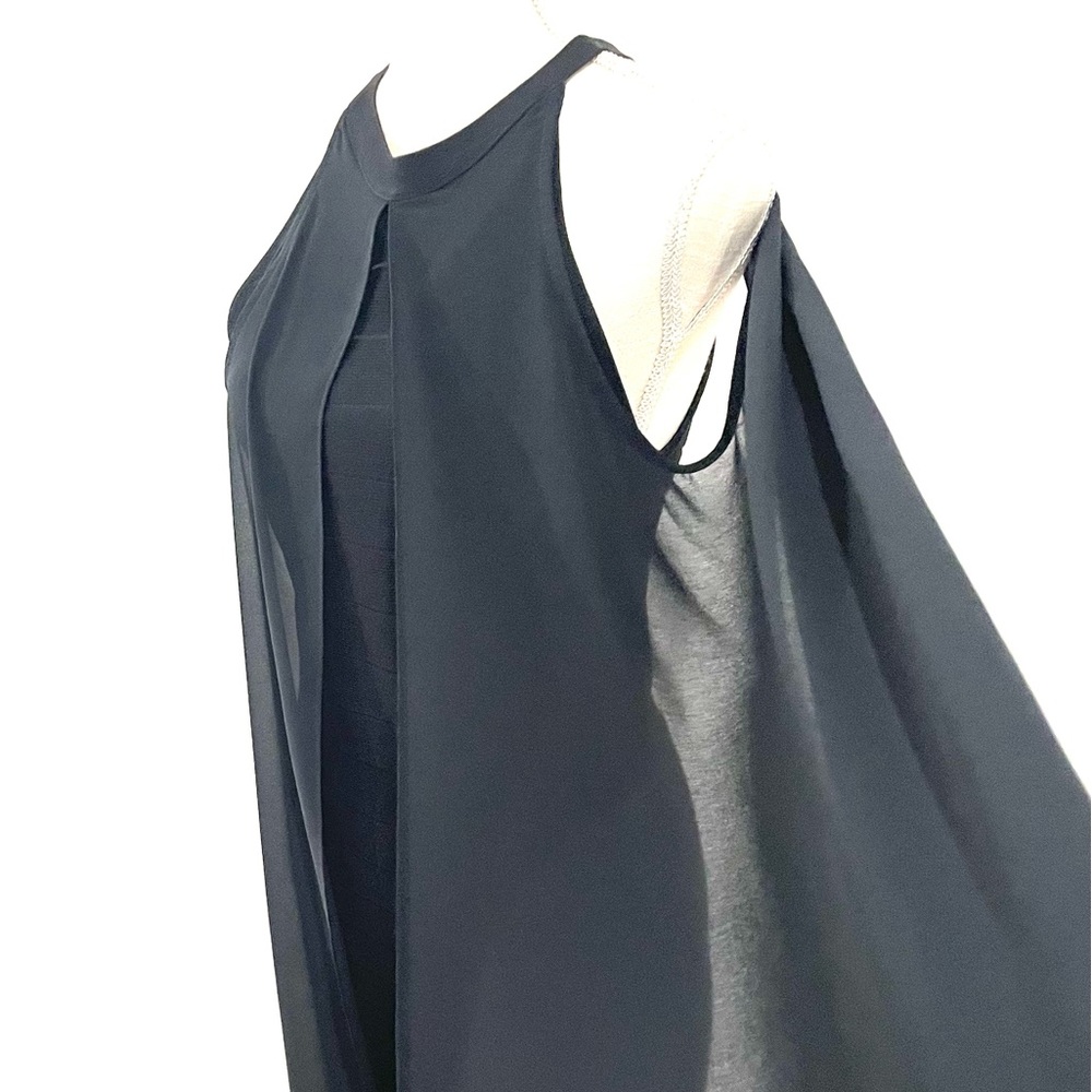 Venus Black Bandage Dress With Sexy Sheer Overlay! Like New! - Picture 6 of 13